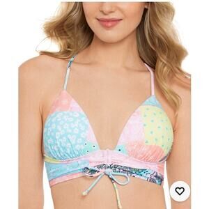 Salt & Cover Patch Maker bikini top SZ D/DD  padded string bikini top beachy